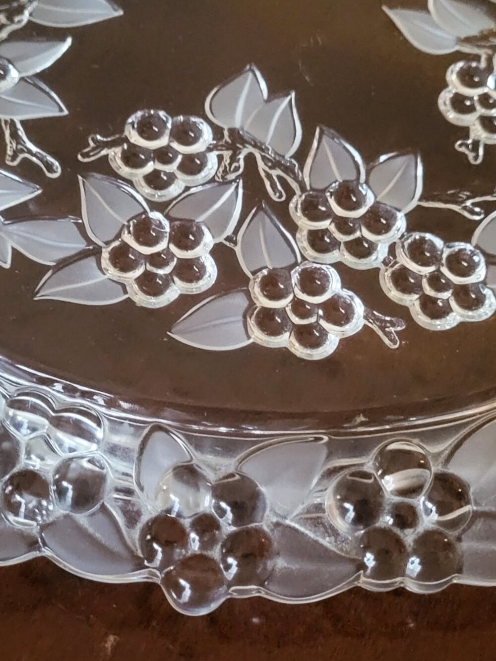 Vtg Mikasa Carmen Crystal Torte Plate 13" Floral MOD Frosted Glass '80s Germany - Picture 2 of 11
